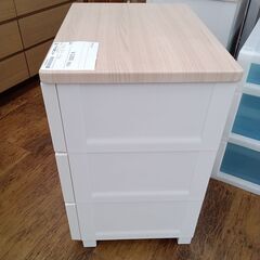 ★ジモティ割あり★  プラチェスト ホワイト×オーク H66×D41×W56 クリーニング済み MT3226の画像