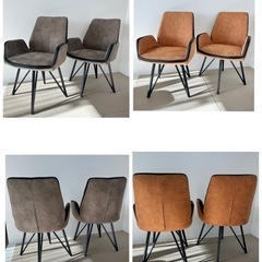 ダイニングテーブルセット 5点セット 150 × 90 オーク 4人掛け ダイニングセット 回転 肘付 チェア ４脚 無垢 天然木 木製 長方形  ダイニングテーブル の画像