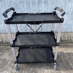 ツールワゴン 折りたたみワゴン キャスター付き 3段 耐荷重135kg【中古】 ツールワゴン 折りたたみワゴン 耐荷重135kg キャスター付き 3段