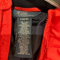 極美品 Polo by Ralph Lauren フード付きダウンジャケット 赤の画像