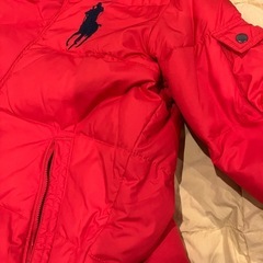 極美品 Polo by Ralph Lauren フード付きダウンジャケット 赤の画像
