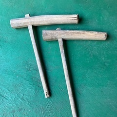 【決定】餅つき 杵 きね 2本 古道具の画像