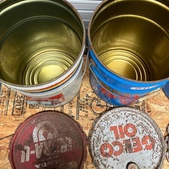 蓋付きオイル缶 ペール缶 まとめ売り アメリカン雑貨の画像