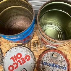 蓋付きオイル缶 ペール缶 まとめ売り アメリカン雑貨の画像