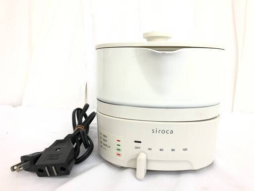 【最終値下げ】JT540 (O) siroca シロカ 電気ポット 電気ケトル おりょうりケトル ちょいなべ SK-M152 アイボリー 2020年製 通電動作OK 中古現状品 現地引き取りのみ
