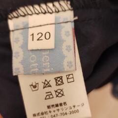 サイズ120 女児　発表会ドレス　紺色リボンの画像