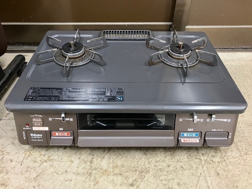 K2412-528 パロマ ガステーブル IC-S87BM-R 2018年製 LPガス用 動作確認済み キズ汚れ有り