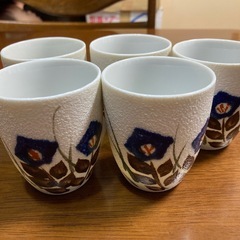 お花の小型湯呑み　5客セット