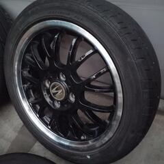165/55R15 アルミ　タイヤ4本セット　タイヤ1本パンクしてます。No.59の画像