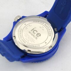 動作品 ice watch 000.125 クオーツ式腕時計 3針 デイト 逆回転防止ベゼル 青 ラバーバンド 24年12月電池交換 札幌市 清田区 平岡の画像