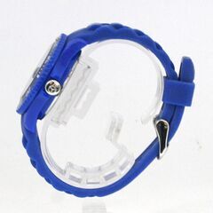 動作品 ice watch 000.125 クオーツ式腕時計 3針 デイト 逆回転防止ベゼル 青 ラバーバンド 24年12月電池交換 札幌市 清田区 平岡の画像