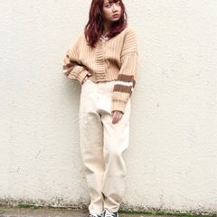 【apresjour】袖配色カーディガンの画像