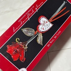 🌹薔薇　ガラス　置き物の画像