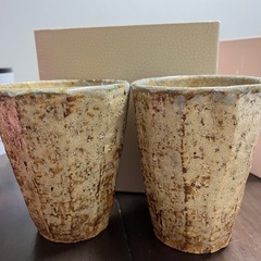 未使用　陶器湯呑み　2セット