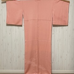 ④着物 正絹 お誂え 色無地 ピンク 扇子 訪問着