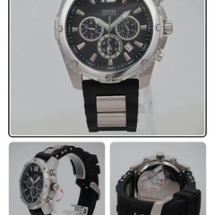 Guess ブラックダイヤル クォーツ メンズ 腕時計