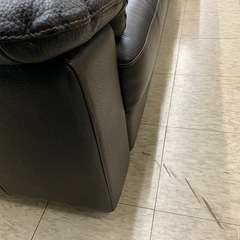 iDC 大塚家具 2人掛けレザーソファー　ダークブラウン　※2400010453366の画像