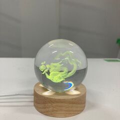 【D-314】ドラゴンクリスタルボール　USBランプベースイルミネーション7色　龍神　中古　激安の画像