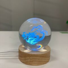 【D-314】ドラゴンクリスタルボール　USBランプベースイルミネーション7色　龍神　中古　激安の画像