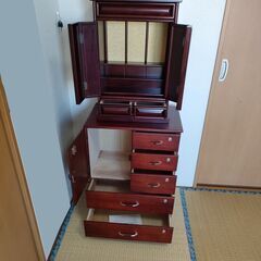【新品未使用】仏壇＋チェスト 虫に強い桐天然木 鍵付 コンパクト
