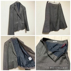 ck1701 アンカーウーマンパーソンズ/フォーマルスカートスーツ/7号/上下の画像