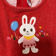 ミキハウス ウサギ刺繍 ワンピース 90cmの画像