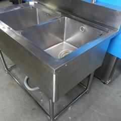用 流し台 厨房機器 ステンレス 2槽シンク シンク 店舗用品食洗機シンク　カラン付きシンク　ホース新品の画像