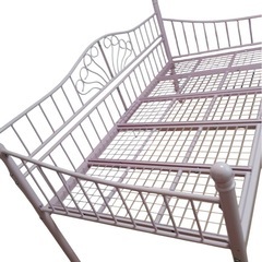 【未使用品】２WAYで使えるアイアンデイベッド（高さ調整付き）　...