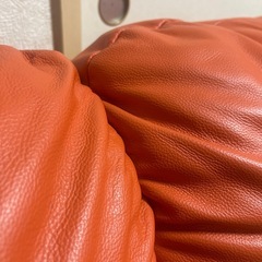 レザーワールド / オレンジ 2人掛けソファ本革の画像