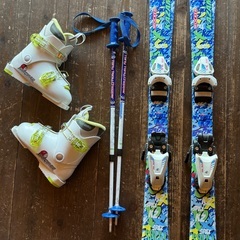 【3点セット】子供用スキー（96cm）ブーツ（20cm）ポール（...