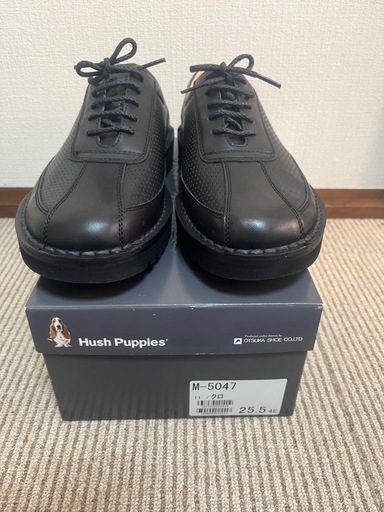 値下げ‼️Hush Puppies メンズ 靴 ブラック 25.5cm 復刻商品