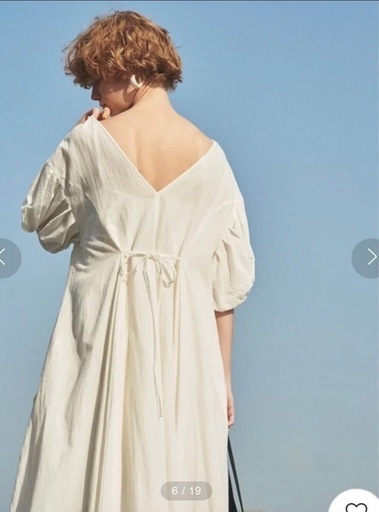 【emmi atelier】 Eco リネン調ボリューム袖ワンピース