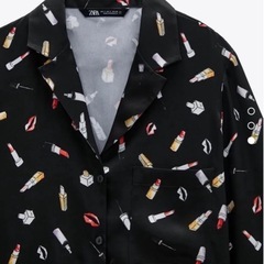 ZARA コスメ柄　ブラウスの画像