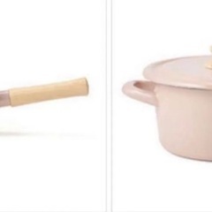 富士ホーロー　コットンシリーズ　ミルクパン&両手鍋