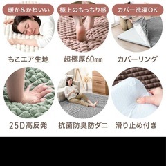 【値下げ！！】mocoair 洗えるラグ　極厚6cmの画像