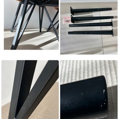 ダイニングテーブルセット 5点セット 150 × 90 オーク 4人掛け ダイニングセット 回転 肘付 チェア ４脚 無垢 天然木 木製 長方形  ダイニングテーブル の画像