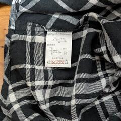 レディース フード付きチェック柄シャツ Mサイズの画像