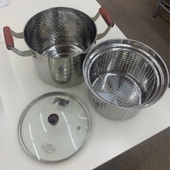 【美品】ステンレス製パスタポット/ゆで鍋