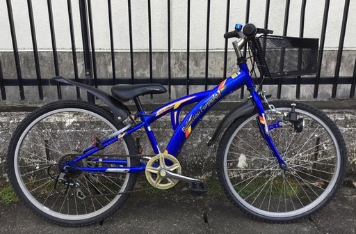 ＜整備済＞24インチ・ジュニア自転車・シマノ6段変速・鍵付き