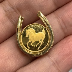 ツバルホース　馬蹄ペンダント　3.8g K24 K18の画像