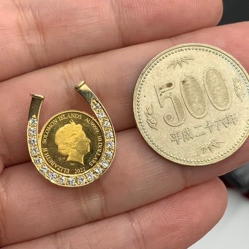 ツバルホース　馬蹄ペンダント　3.8g K24 K18