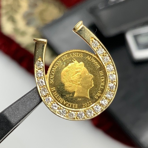 ツバルホース　馬蹄ペンダント　3.8g K24 K18