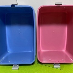 収納ボックス(ACE)蓋付き　持ち手付き　2個セットの画像