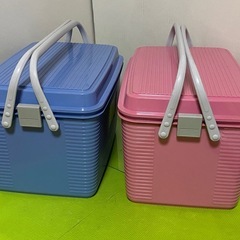 収納ボックス(ACE)蓋付き　持ち手付き　2個セットの画像