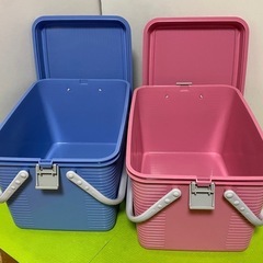 収納ボックス(ACE)蓋付き　持ち手付き　2個セットの画像