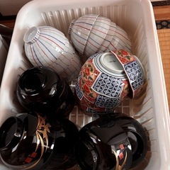 お茶碗、お椀セット（ケース付き）の画像