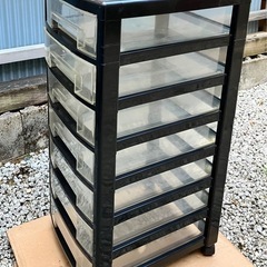 キャスター付き収納ボックス７段 黒
