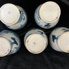 希少江戸時代末期~伊万里 染付 そば猪口 蕎麦猪口 ぐい呑 口径8.5x6cmの画像