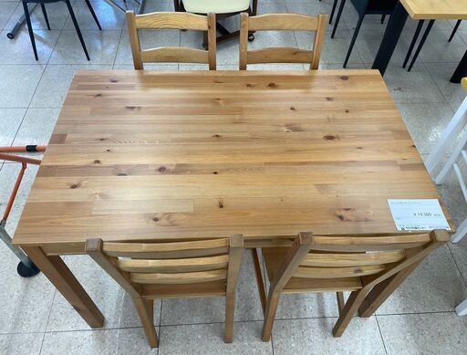 ★ジモティ割あり★ IKEA 4人掛けダイニングセット ナチュラル H73×D74×W118 クリーニング済み TJ10261