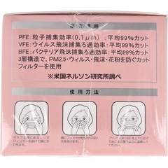 高機能99%カットカラー不織布マスクピンク50枚入りの画像